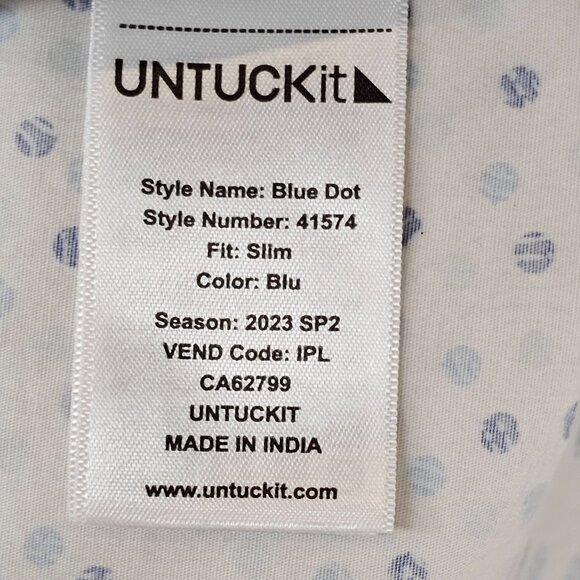 UNTUCKit White and Blue Casual Button Down Shirt - Picture 6 of 6
